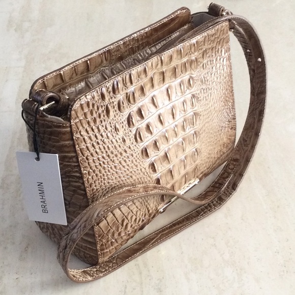 Brahmin Carrie Crossbody Croc Embossed Leather Bag - Picture 12 of 16